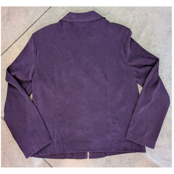 Vintage - Dress Barn - Purple Faux Suede Jacket Full Zip - Size 6 - Picture 3 of 3